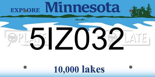 5IZ032 Minnesota License Plate