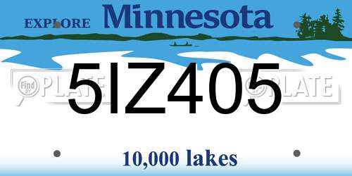 5IZ405 Minnesota License Plate