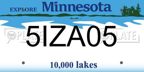 5IZA05 Minnesota License Plate