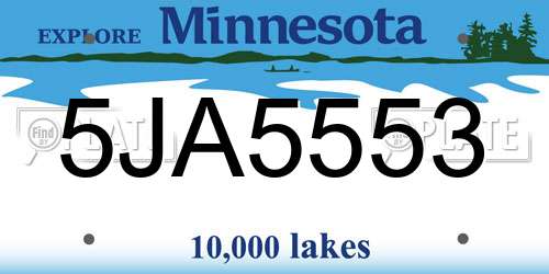 5JA5553 Minnesota License Plate