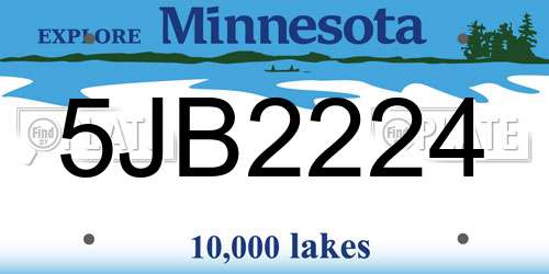 5JB2224 Minnesota License Plate
