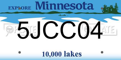 5JCC04 Minnesota License Plate