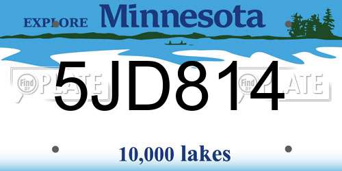 5JD814 Minnesota License Plate