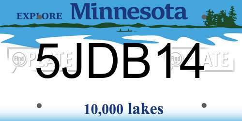 5JDB14 Minnesota License Plate