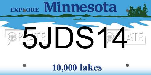 5JDS14 Minnesota License Plate