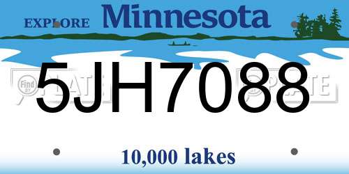 5JH7088 Minnesota License Plate