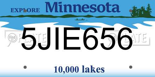 5JIE656 Minnesota License Plate