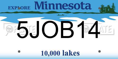 5JOB14 Minnesota License Plate