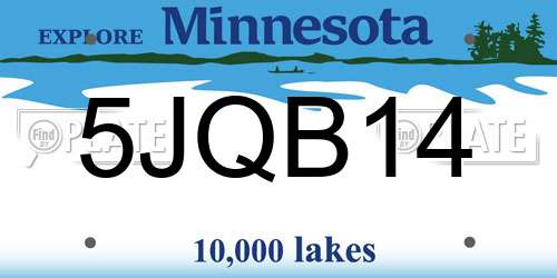 5JQB14 Minnesota License Plate