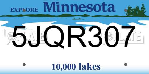 5JQR307 Minnesota License Plate