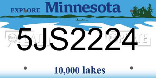 5JS2224 Minnesota License Plate