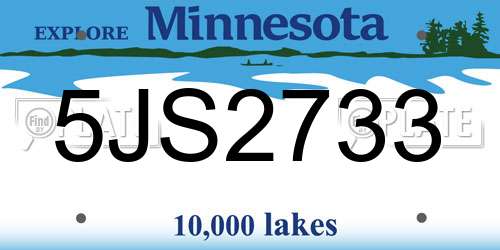 5JS2733 Minnesota License Plate