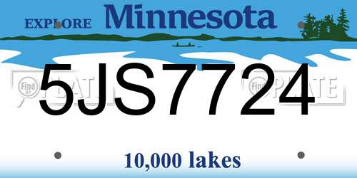 5JS7724 Minnesota License Plate