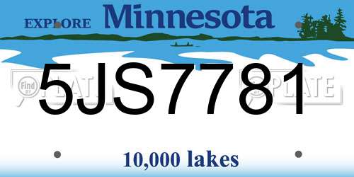 5JS7781 Minnesota License Plate
