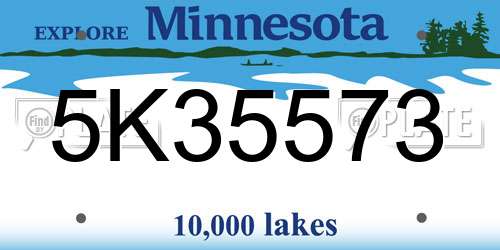 5K35573 Minnesota License Plate