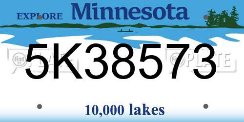 5K38573 Minnesota License Plate
