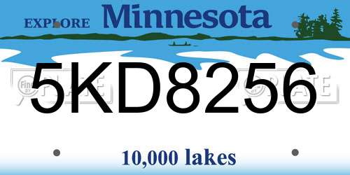 5KD8256 Minnesota License Plate