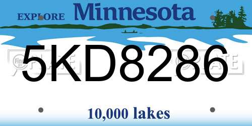 5KD8286 Minnesota License Plate