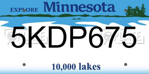 5KDP675 Minnesota License Plate