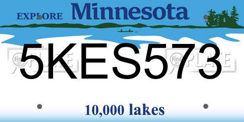 5KES573 Minnesota License Plate