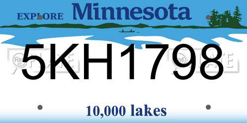5KH1798 Minnesota License Plate