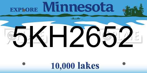 5KH2652 Minnesota License Plate