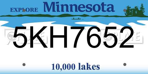 5KH7652 Minnesota License Plate