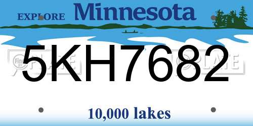 5KH7682 Minnesota License Plate