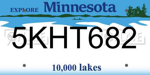 5KHT682 Minnesota License Plate