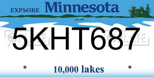 5KHT687 Minnesota License Plate
