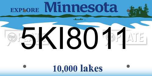 5KI8011 Minnesota License Plate