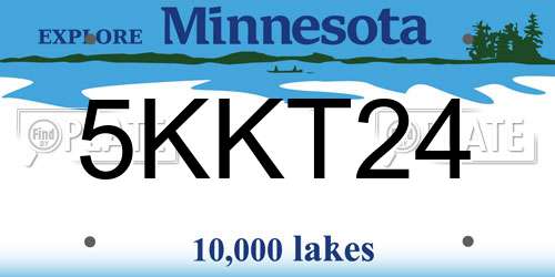 5KKT24 Minnesota License Plate