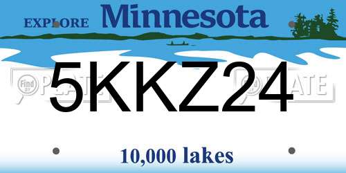 5KKZ24 Minnesota License Plate