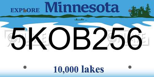 5KOB256 Minnesota License Plate