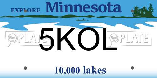 5KOL Minnesota License Plate