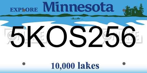 5KOS256 Minnesota License Plate