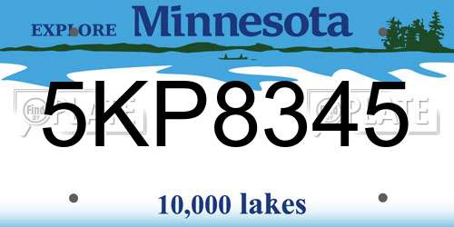 5KP8345 Minnesota License Plate