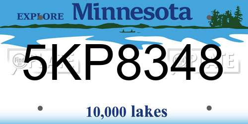 5KP8348 Minnesota License Plate