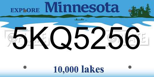 5KQ5256 Minnesota License Plate