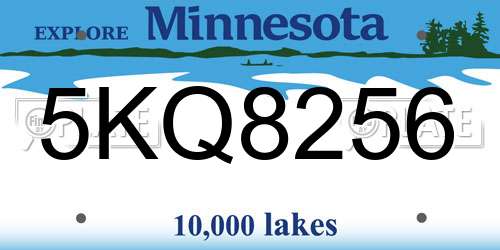 5KQ8256 Minnesota License Plate