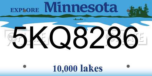 5KQ8286 Minnesota License Plate