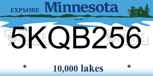5KQB256 Minnesota License Plate