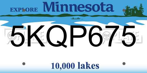5KQP675 Minnesota License Plate