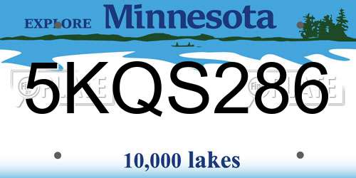 5KQS286 Minnesota License Plate