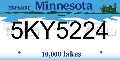 5KY5224 Minnesota License Plate