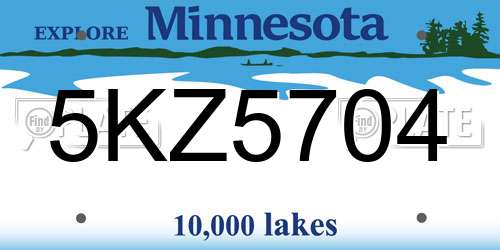 5KZ5704 Minnesota License Plate