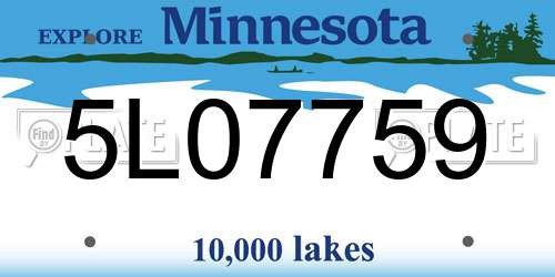 5L07759 Minnesota License Plate