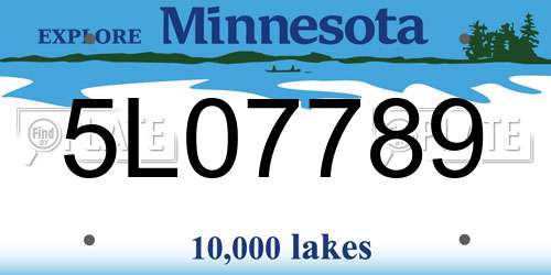 5L07789 Minnesota License Plate