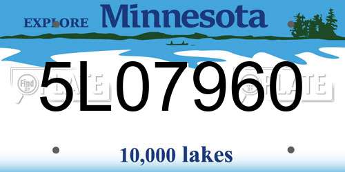 5L07960 Minnesota License Plate