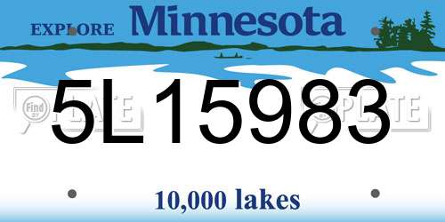 5L15983 Minnesota License Plate